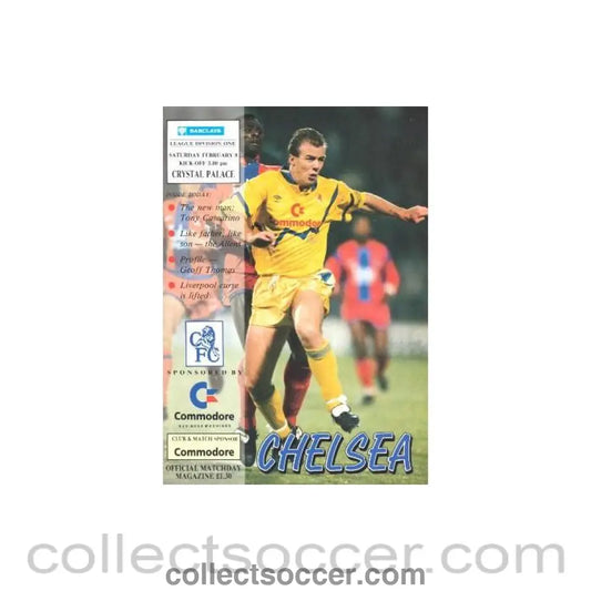 1992 - Chelsea v Crystal Palace official programme 08/02/1992