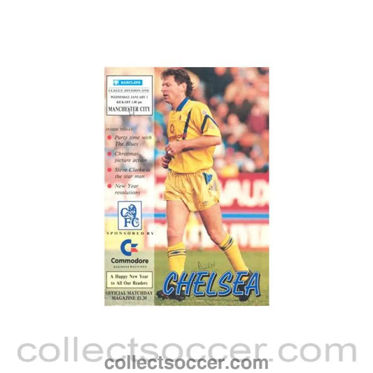 1992 - Chelsea v Manchester City official programme 01/01/1992 Football League