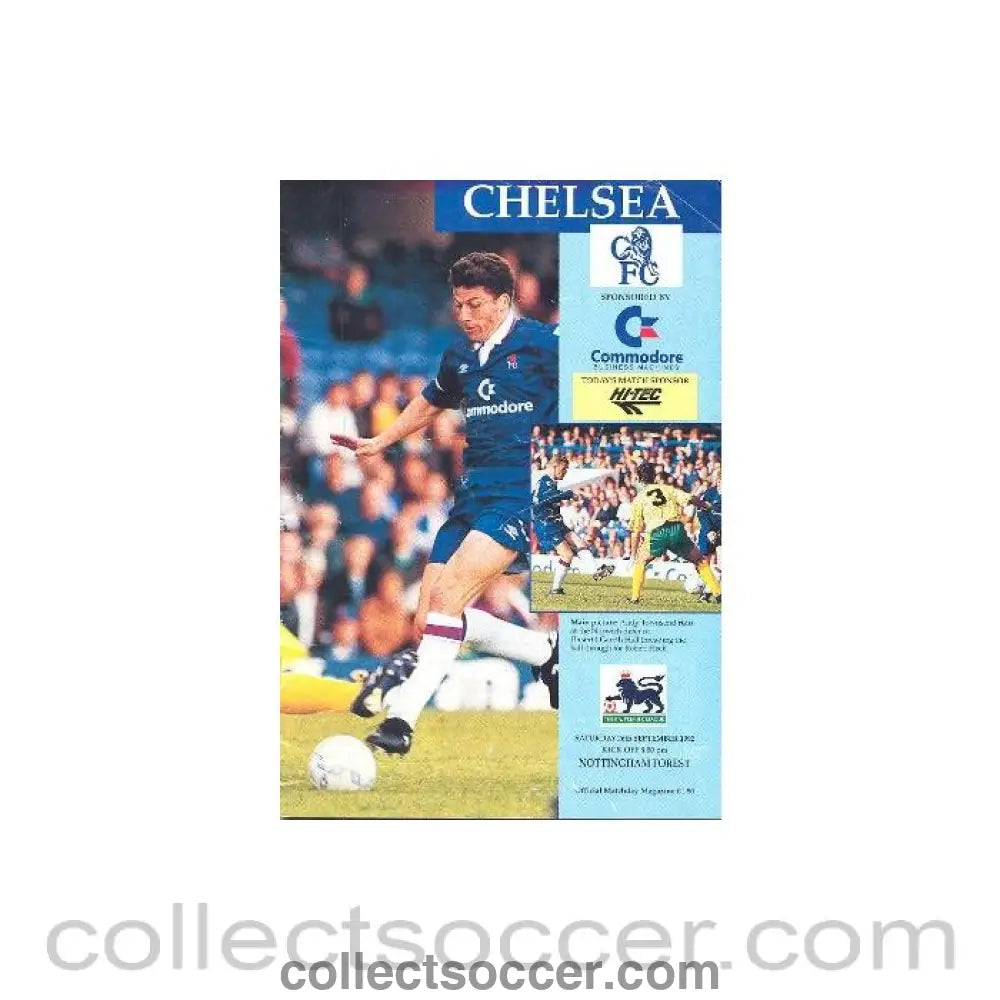 1992 - Chelsea v Nottingham Forest official programme 26/09/1992