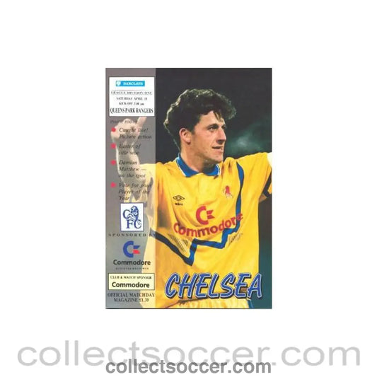 1992 - Chelsea v Queen’s Park Rangers official programme 18/04/1992