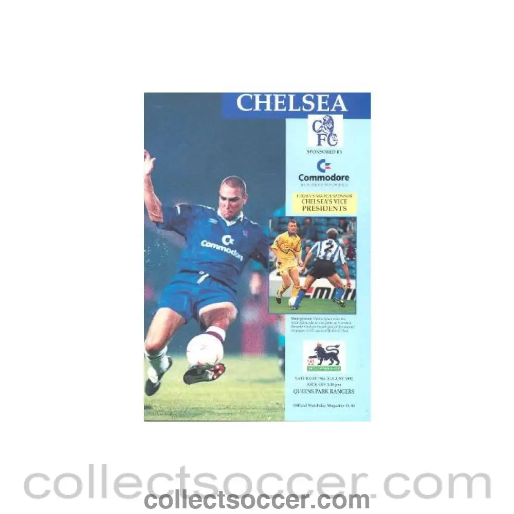 1992 - Chelsea v Queen’s Park Rangers official programme 29/08/1992