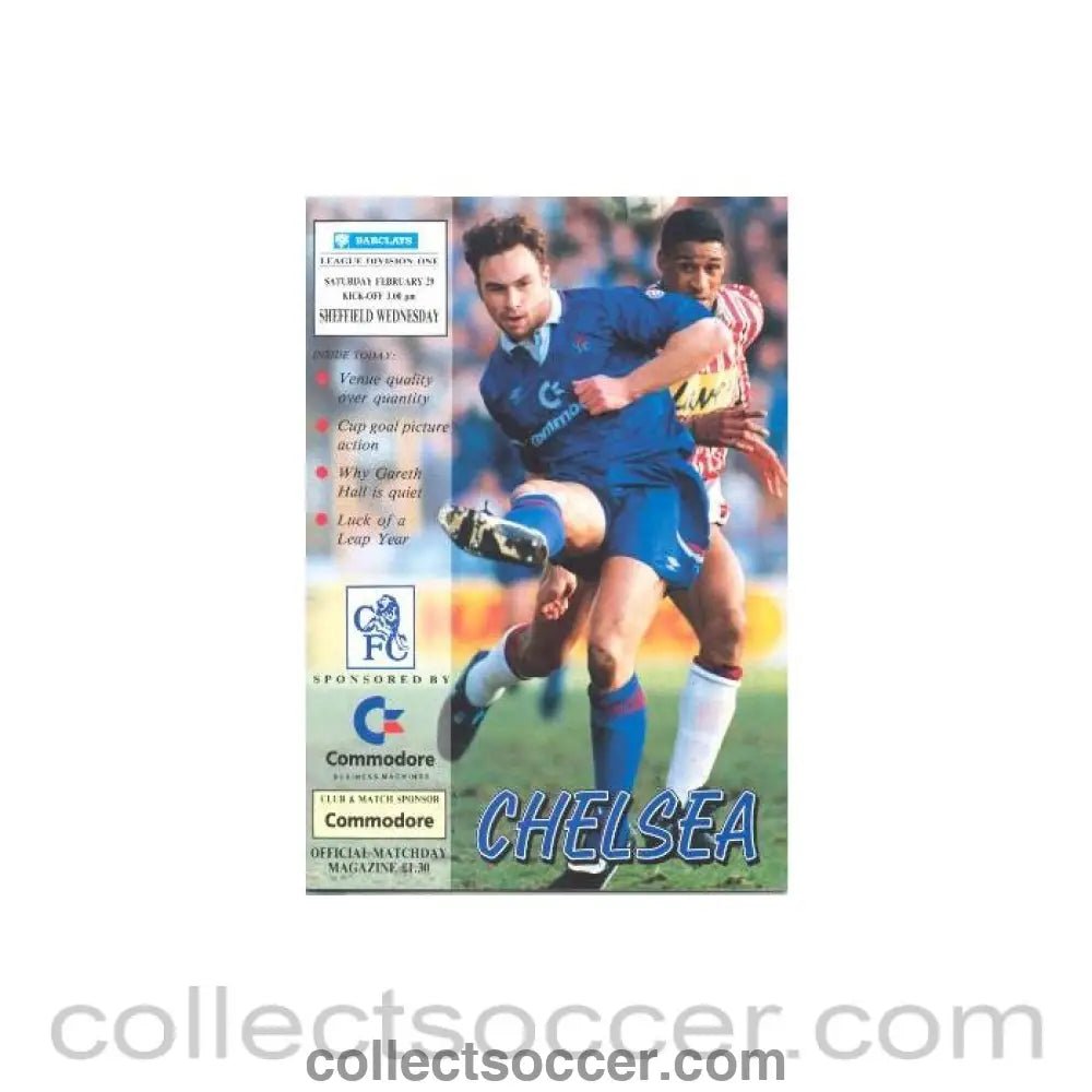 1992 - Chelsea v Sheffield Wednesday official programme 29/02/1992 - Collect Soccer