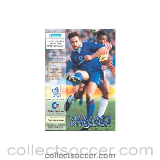 1992 - Chelsea v Sheffield Wednesday official programme 29/02/1992