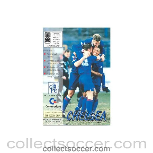 1992 - Chelsea v Sundreland official programme 09/03/1992