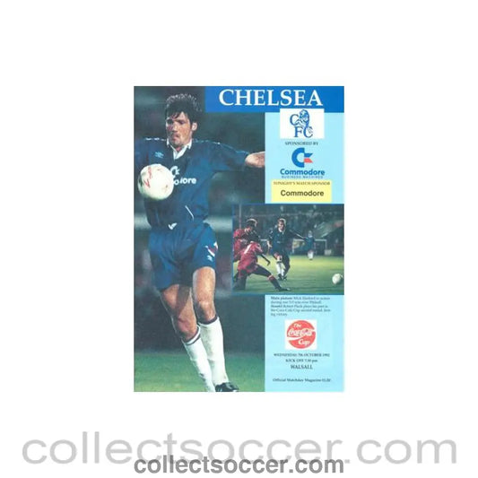 1992 - Chelsea v Walsall official programme 07/10/1992 Coca Cola Cup