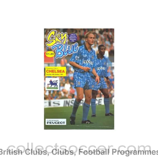 1992 - Coventry City vChelsea official programme 24/10/1992 Premier League