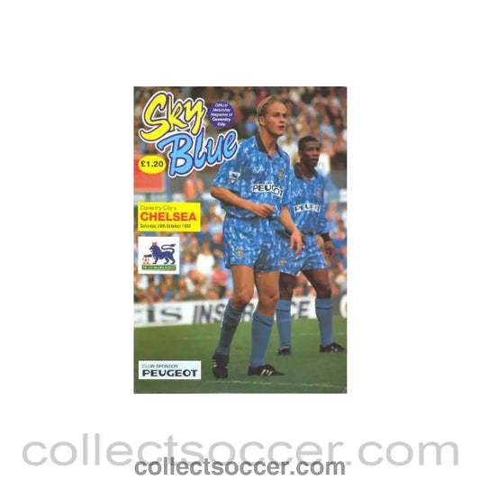 1992 - Coventry City vChelsea official programme 24/10/1992 Premier League - Collect Soccer