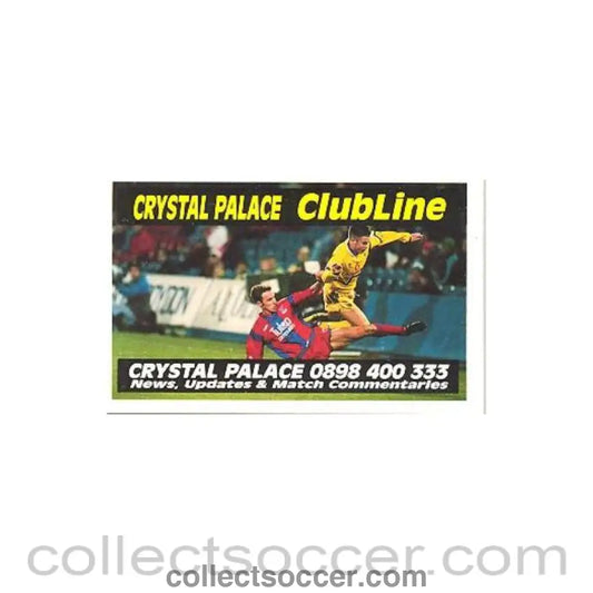 1992 - Crystal Palace fixtures card 1992-1993