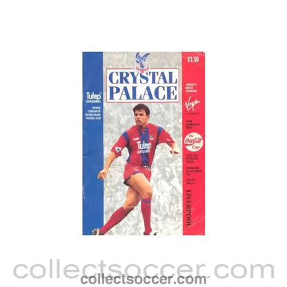 1992 - Crystal Palace v Liverpool official programme 16/12/1992 - Collect Soccer