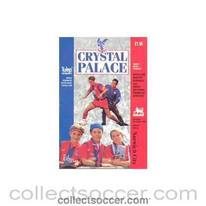 1992 - Crystal Palace v Norwich City official programme 29/08/1992 - Collect Soccer