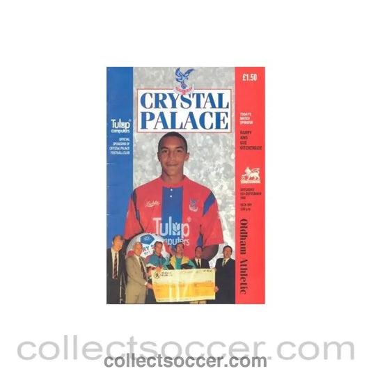 1992 - Crystal Palace v Oldham Athletic official programme 12/09/1992 - Collect Soccer
