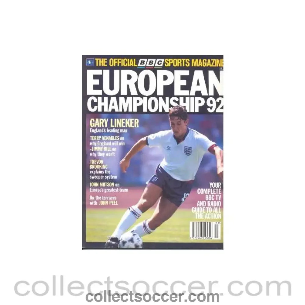 1992 - European Championship 1992 The Official BBC Sports Magazine covering Gary Lineker on the front page
