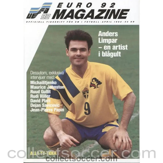 1992 European Championship Tournament Programme - Collect Soccer