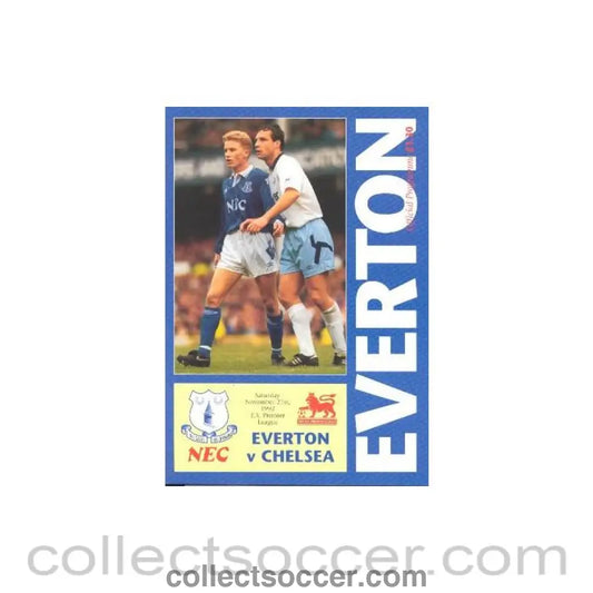 1992 - Everton vChelsea official programme 21/11/1992 Premier League - Collect Soccer