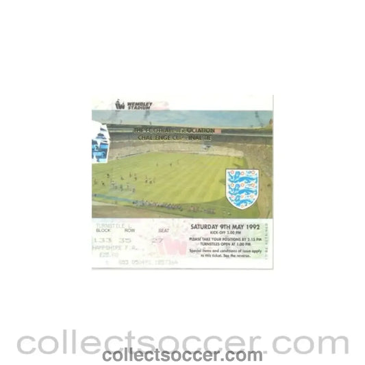 1992 - FA Cup Final ticket 09/05/1992