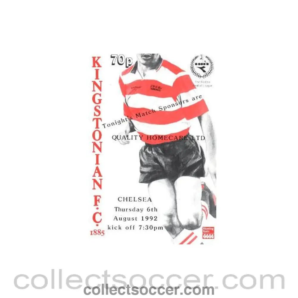 1992 - Kingstonian vChelsea official programme 06/08/1992 - Collect Soccer