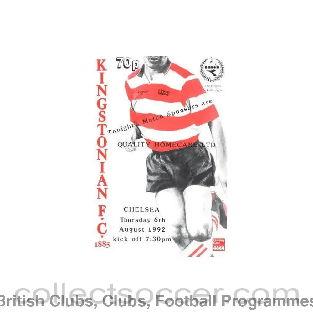 1992 - Kingstonian vChelsea official programme 06/08/1992