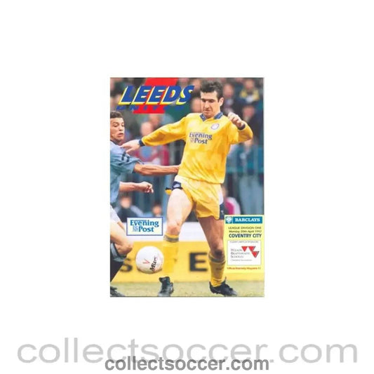 1992 - Leeds United v Coventry City official programme 20/04/1992 - Collect Soccer