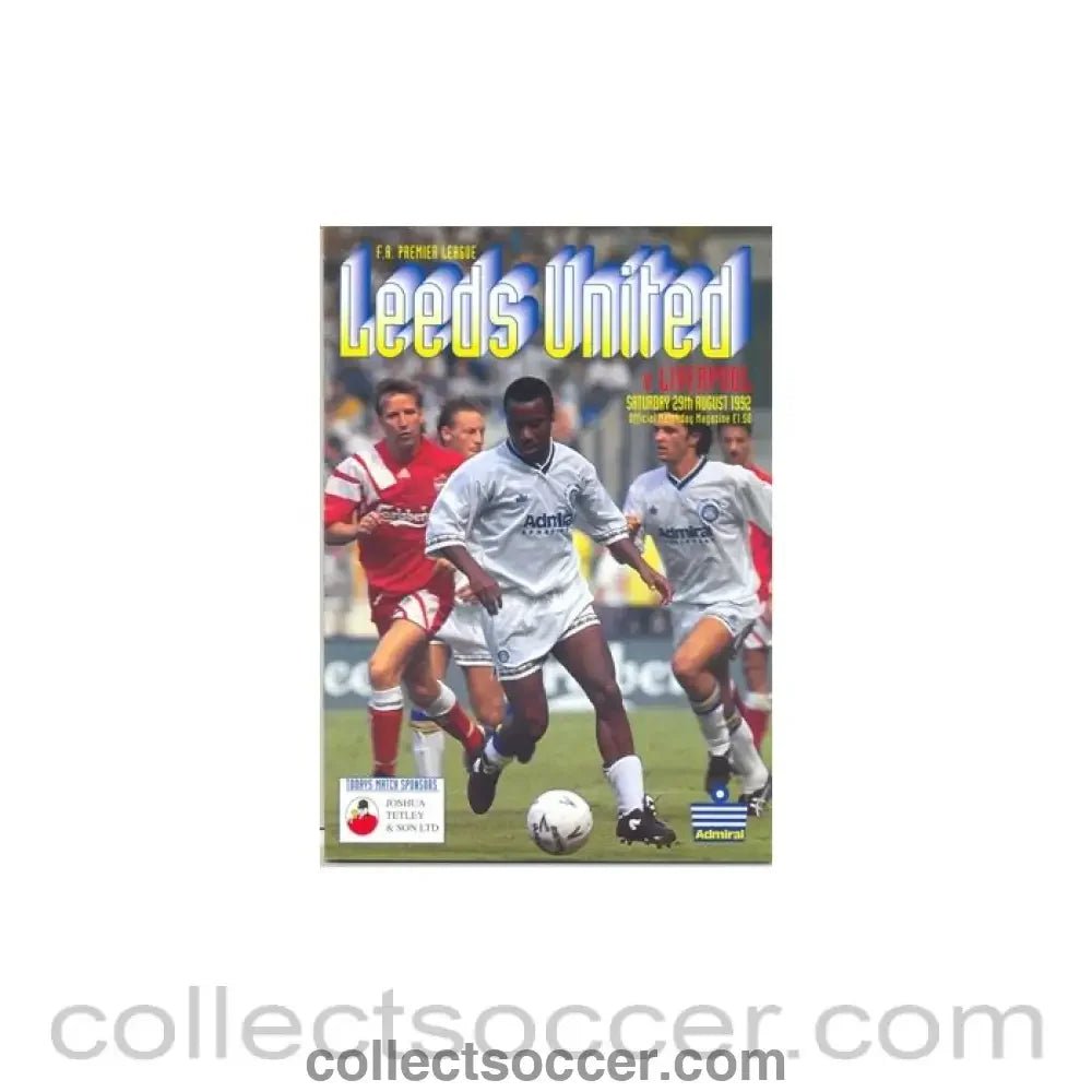 1992 - Leeds United v Liverpool official programme 29/08/1992 - Collect Soccer