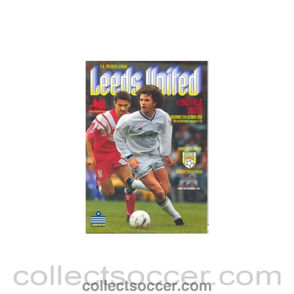 1992 - Leeds United v Sheffield United official programme 17/10/1992 - Collect Soccer
