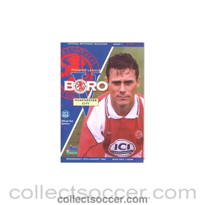 1992 - Middlesbrough v Manchester City official programme 19/08/1992 - Collect Soccer