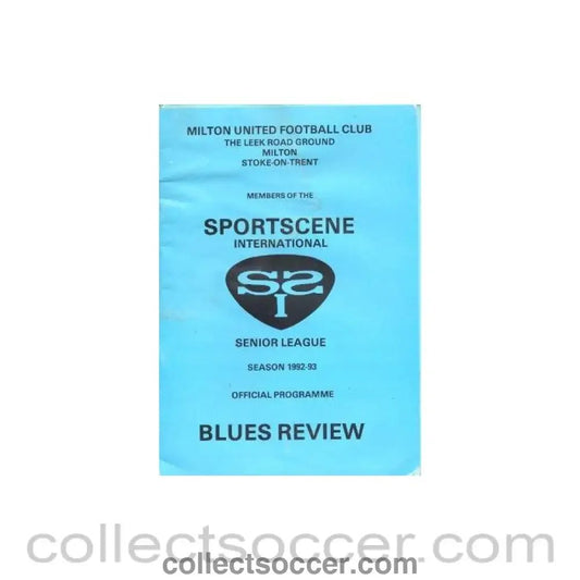 1992 - Milton United v Norton United official programme 1992 - 1993 Senior League - Collect Soccer