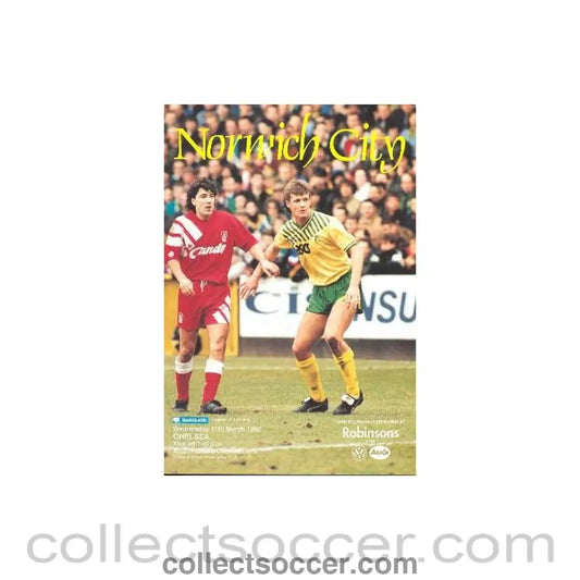 1992 - Norwich City vChelsea official programme 11/03/1992