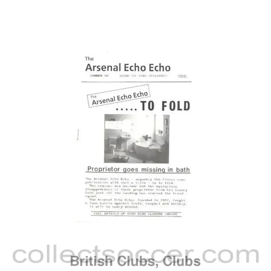 1992 - The Arsenal Echo Fanzine No:23 of Summer 1992