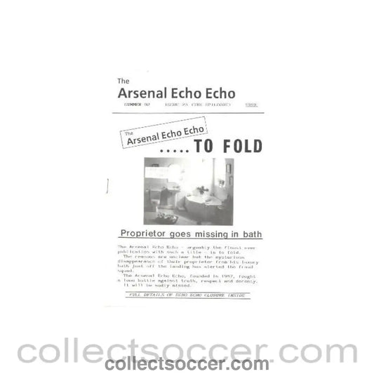 1992 - The Arsenal Echo Fanzine No:23 of Summer 1992 - Collect Soccer