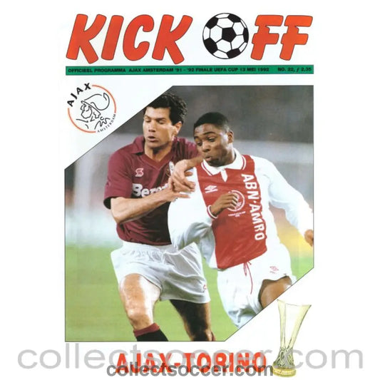 1992 UEFA Cup Final Official Programme Ajax v Torino 2nd Leg - Collect Soccer