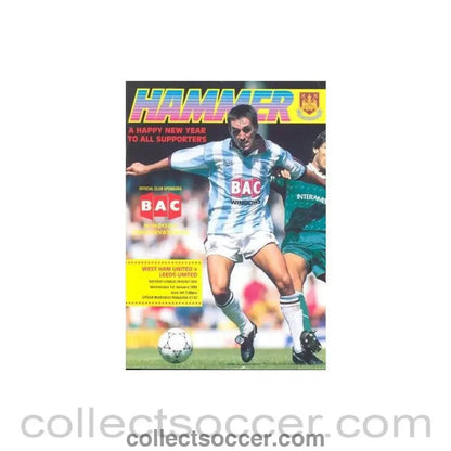 1992 - West Ham United v Leeds United official programme 01/01/1992 - Collect Soccer