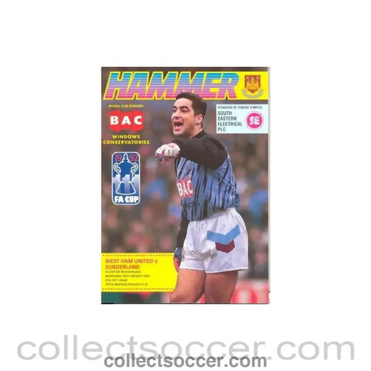 1992 - West Ham United v Sunderland official programme 26/02/1992 - Collect Soccer