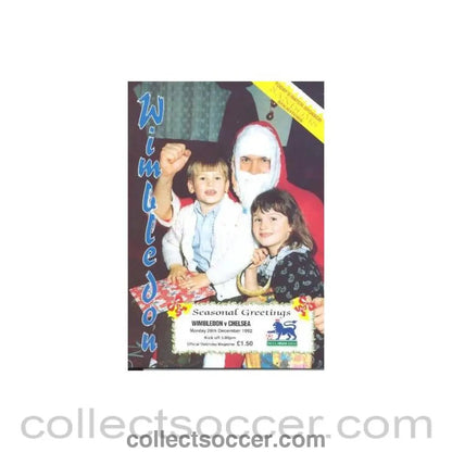 1992 - Wimbledon vChelsea official programme 28/12/1992 - Collect Soccer