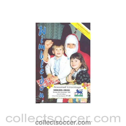 1992 - Wimbledon vChelsea official programme 28/12/1992 - Collect Soccer