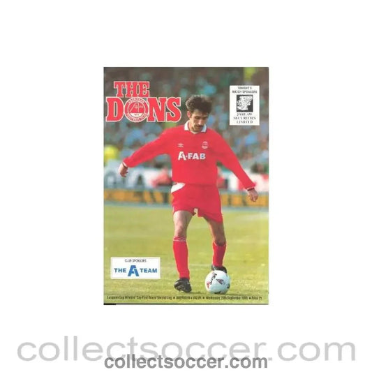 1993 - Aberdeen v Valur official programme 29/09/1993 - Collect Soccer