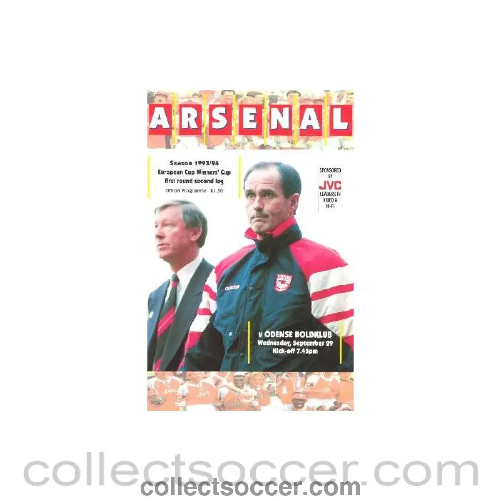 1993 - Arsenal v Odense Boldclub official programme 29/09/1993