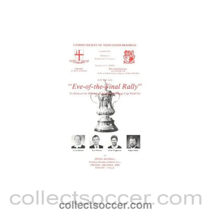 1993 Arsenal v Sheffield Wednesday FA Challenge Cup Final 15/05/1993 Eve-of-the-Final-Rally programme