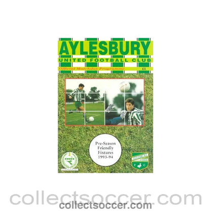 1993 - Aylesbury vChelsea official programme of season 1993 - 94 pre - season friendly - Collect Soccer