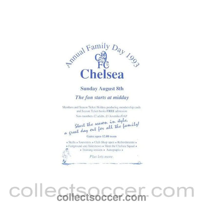 1993 - Chelsea Annual Family Day 1993 official programme in mint condition 08/08/1993