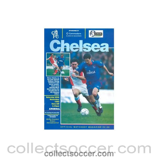 1993 - Chelsea v Arsenal official programme 20/11/1993