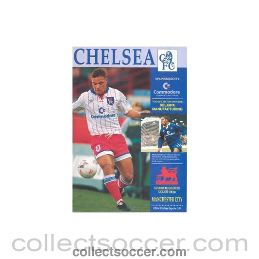 1993 - Chelsea v Manchester City official programme 09/01/1993 F.A. Premier League