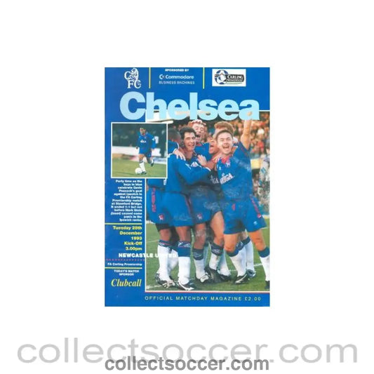 1993 - Chelsea v Newcastle United official programme 28/12/1993