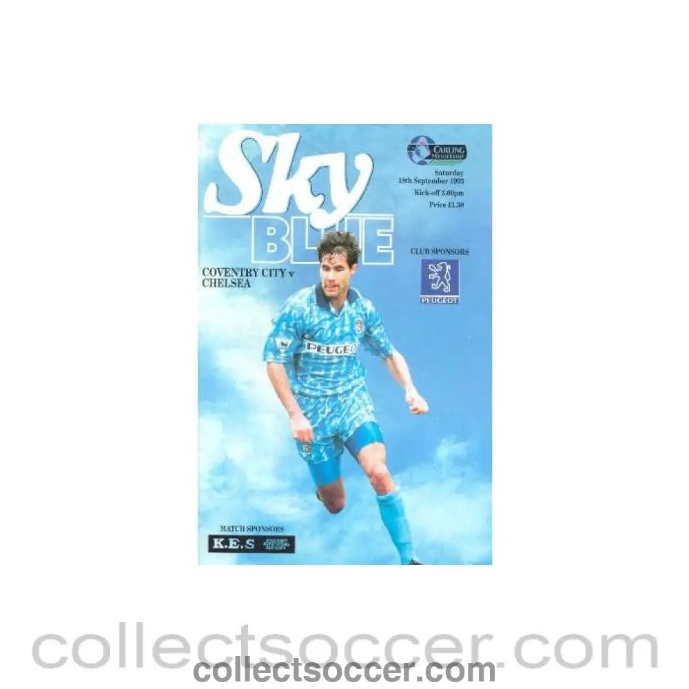 1993 - Coventry City vChelsea official programme 18/09/1993 - Collect Soccer