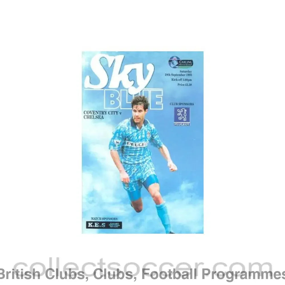 1993 - Coventry City vChelsea official programme 18/09/1993