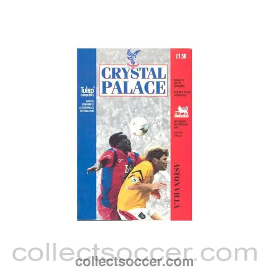 1993 - Crystal Palace v Aston Villa official programme 10/02/1993 - Collect Soccer