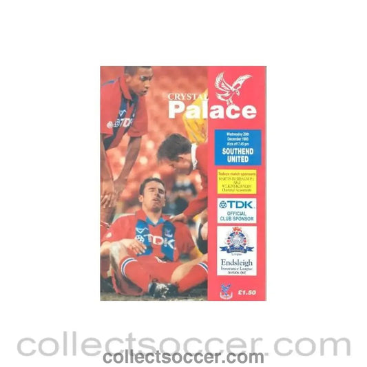 1993 - Crystal Palace v Southend United official programme 29/12/1993 - Collect Soccer
