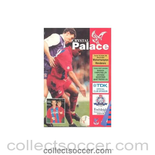 1993 - Crystal Palace v Wolverhampton Wanderers official programme 17/10/1993 - Collect Soccer