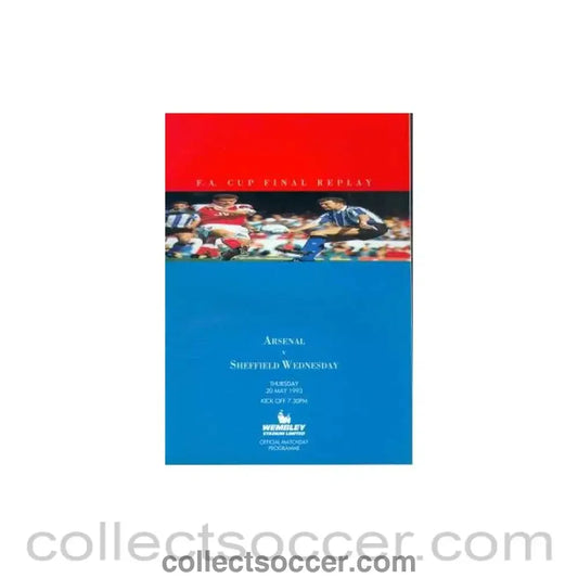 1993 FA Cup Replay Final programme Arsenal v Sheffield Wednesday