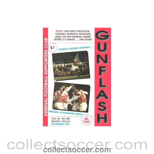 1993 - Gunflash - Arsenal fanzine No: 409 of November 1993 - Collect Soccer