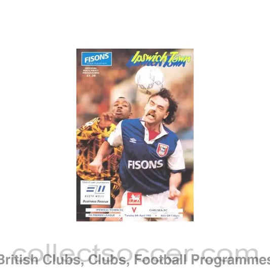 1993 - Ipswich Town vChelsea official programme 06/04/1993 Premier League